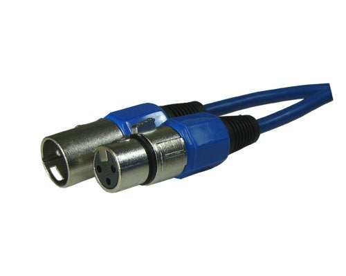  [AUSTRALIA] - Yovus XLR Male to Female 3pin Mic Microphone Lo-z Extension Cable Cord (50ft, Blue)