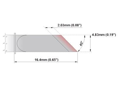  [AUSTRALIA] - Thermaltronics PM75K100 Knife 4.83mm (0.19in), Tin Area 2.03mm (0.08in) interchangeable for Metcal SFP-DRK50