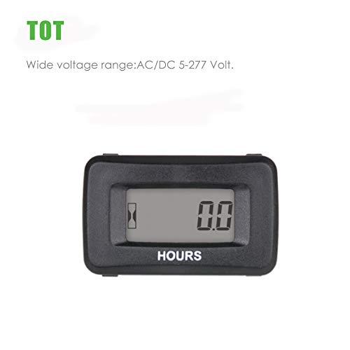  [AUSTRALIA] - Jayron JR-HM055AD AC/DC 5V to 277V Digital LCD Hour Meter for Garden Lawn Mower ZTR Tractor Generator Golf Club Club car wash Boat ATV Motor Compressor and Pneumatic Equipment