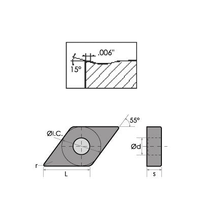 HHIP 6033-5332 DNMG/EF 55 Degree Carbide Insert, 3/8" IC.0315" Radius - LeoForward Australia