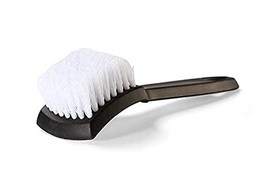  [AUSTRALIA] - BlackZero White 8.5 Tire Scrub Brush + 5pcs Natural Boar Hair Detailing Brush for Cleaning Tire, Wheels, Engine Bay, Interior, Exterior, Lug Nut, Air Vents, Spoke, Exhaust Tips, Car, Motorcycle