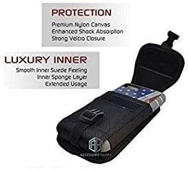  [AUSTRALIA] - AH Military Grade Cell Phone Carrier Holster Men Cell Phone Belt Holder, Compatible w/ [iPhone iPhone 12 Mini SE 5 5S 5C Samsung J1 J3 LG K7 K10 & More] fits Waterproof/Defender/Thick Heavy Duty Case Small (5.4 X 3.3 X 0.70 in)