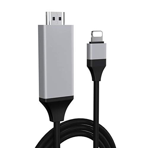  [AUSTRALIA] - [Apple MFi Certified] Lightning to HDMI HDTV TV AV Cable Cord Adapter|6.6ft 2K@60Hz,1080P Digital AV Adapter Sync Screen Connector for iPhone/iPad/iPod on TV/Projector/Monitor -No Need Power Supply Black