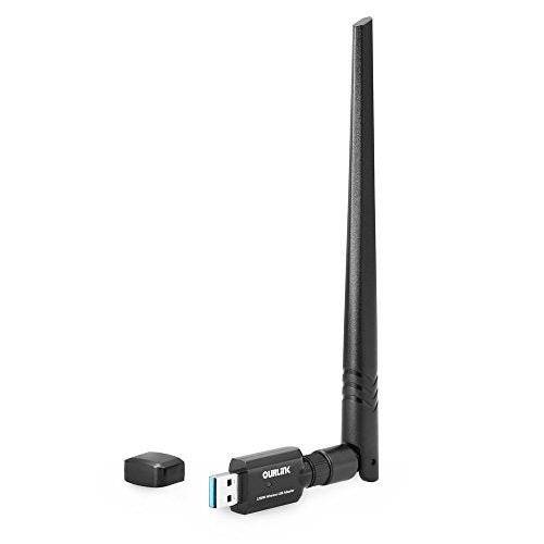  [AUSTRALIA] - OURLiNK 1200Mbps 802.11ac Dual Band (5.8GHz/867Mbps+2.4GHz/300Mbps) Wireless Network Adapter USB Wi-Fi Dongle Adapter with 5dBi Antenna Support Win Vista,Win 7,Win 8.1, Win 10,Mac OS X