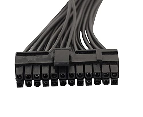  [AUSTRALIA] - Qaoquda Dual PSU Power Supply 24 Pin Adapter Cable for ATX Motherboard 18AWG - 1FT