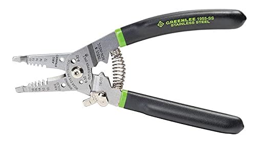  [AUSTRALIA] - Greenlee, 0159-LBFC, 3-Piece Electrician Tool Kit with Stainless Steel Wire Stripper and Cable Crimper, 6-in-1 Multi-Tool Screwdriver and Bonus 7-Inch Long Nose Side-Cutting Pliers