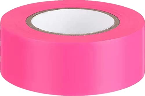  [AUSTRALIA] - 1 3/16" × 300' Flagging Tape for Boundaries and Hazardous Areas, Unique Durable Mixed Color PVC Non-Adhesive Tape Perfect for Gardening and Wilderness Hike (1 Roll-FLO Pink) 1 Roll-FLO Pink