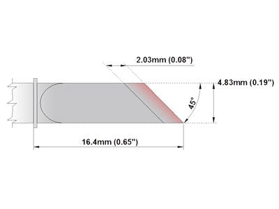  [AUSTRALIA] - Thermaltronics H60-KU Knife 4.83mm (0.19in), Tin Area 2.03mm (0.08in) interchangeable for Hakko T31-03KU