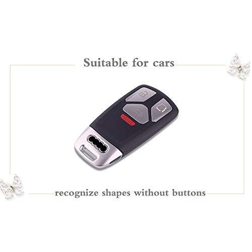 Luxury 3 Buttons 3D Bling Smart keyless Entry Remote Key Fob case Cover for Audi A3 A4 A5 A6 Q3 Q5 Q7 C5 C6 B6 B7 B8 TT 80 S6 A6 C6 Accessories (Silver) - LeoForward Australia