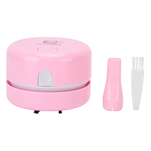  [AUSTRALIA] - TOPINCN Desktop Vacuum Cleaner PP Mini Tabletop Keyboard Cleaning Dust Collector Spiral Blade for Students Pink