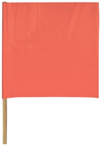  [AUSTRALIA] - Safety Flag SF24-36 24-Inch Vinyl Safety Flags with Dowel, Red/Orange
