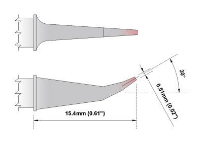  [AUSTRALIA] - Thermaltronics H70-1601 Hook Long 30deg Fine 0.51mm (0.02in) interchangeable for Hakko T31-021601