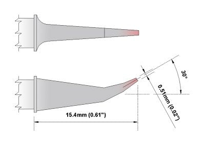  [AUSTRALIA] - Thermaltronics M7MD575 Hook Long 30deg Fine 0.51mm (0.02in) interchangeable for Metcal SMTC-1172