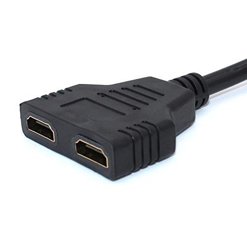  [AUSTRALIA] - HDMI Splitter Cable Male 1080P to Dual HDMI Female 1 to 2 Way HDMI Splitter Adapter Cable for HDTV HD, LED, LCD, TV, Support Two TVs at The Same Time Black 30cm