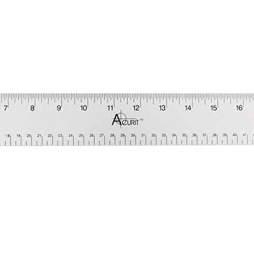  [AUSTRALIA] - Acurit Stainless Steel Ruler Cork Back Measuring Ruler, Used for Drafting, Measuring, Drawing, Art - 15 Inch Ruler
