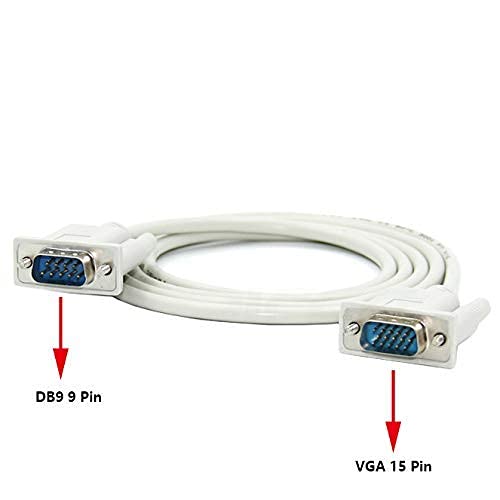  [AUSTRALIA] - Dahszhi DB9 9 Pin Male to VGA Video 15 Pin Male Serial Port Cable RS232 1.35M/4.4FT Length