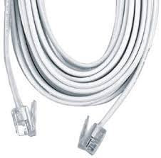  [AUSTRALIA] - Bistras 25 Ft 4C Telephone Extension Cord Cable Line Wire, for Any Phone, Modem, Fax Machine, Answering Machine, Caller ID, White 25 Feet