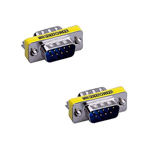  [AUSTRALIA] - LuoQiuFa 2 Pack Rs232 Serial Cable 9 Pin DB9 Male to Male Gender Changer Coupler Adapter Connector