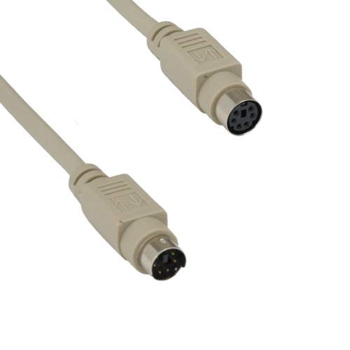  [AUSTRALIA] - KENTEK 3 Feet FT Mini DIN6 MDIN6 PS/2 Keyboard Mouse Extension Cable Cord 28 AWG Molded 6 Pin Male to Female M/F for PC Mac Linux