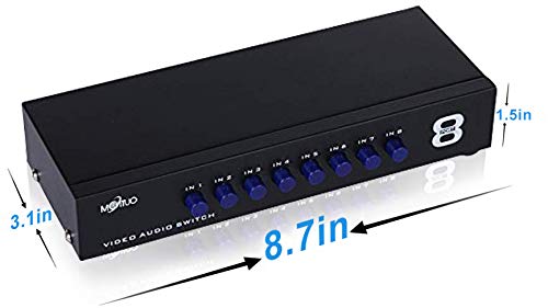  [AUSTRALIA] - E-SDS 8-Way AV Switch RCA Switcher 8 in 1 Out Composite Video L/R Audio Selector Box for DVD STB Game Consoles CV0235 8 PORT RCA SWITCH