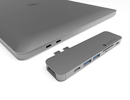 NOV8Tech USB C to HDMI Hub 7in2 Multiport Adapter for Gray MacBook Pro M1 2021 2020 2019 2018 2017 2016 & MacBook Air M1 2021-2018 UHS II SD Micro SD Reader, Thunderbolt 3 100W PD, USB C, 2X USB 3.0 Space Gray - LeoForward Australia