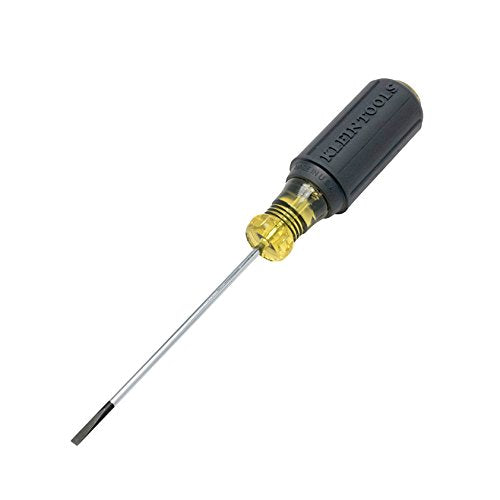  [AUSTRALIA] - Klein Tools 612-4 Screwdriver, Flat Head Terminal Block Screwdriver, 1/8-Inch Cabinet Tip, 4-Inch Round Shank