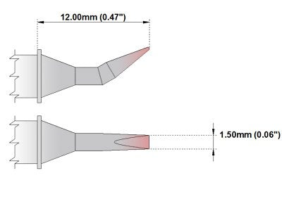  [AUSTRALIA] - Thermaltronics M8CB226 Chisel Bent 30deg 1.5mm (0.06in) interchangeable for Metcal STTC-899