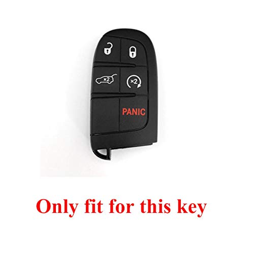  [AUSTRALIA] - Btopars 2Pcs Black Rubber 5 Buttons Smart Key Fob Cover Case Keyless Jacket Holder Compatible with Jeep Grand Cherokee Dodge Challenger Charger Dart Durango Journey Chrysler 300