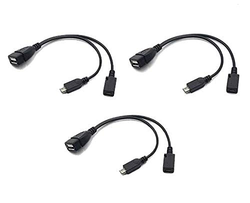  [AUSTRALIA] - 3 Pack OTG Cable Replacement for Fire Stick 4K, Compatible Samsung, Replacement for Amazon Fire TV, Compatible with LG Android Phone Tablet Micro USB Host with Micro USB Power