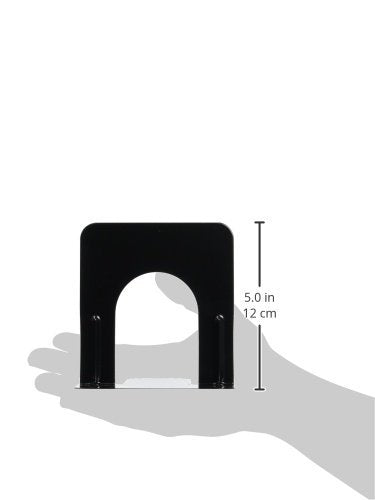  [AUSTRALIA] - Universal Economy Bookends, Standard, 4 3/4 x 5 1/4 x 5, Heavy Gauge Steel, Black, 1 Pair (UNV54051)