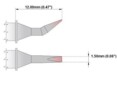  [AUSTRALIA] - Thermaltronics PM80CB226 Chisel Bent 30deg 1.5mm (0.06in) interchangeable for Metcal SCP-CHB15