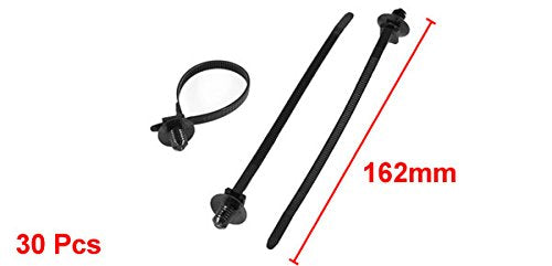  [AUSTRALIA] - uxcell Nylon Dome Push Mount Cable Zip Tie Cord, 162mm x 5mm, 30 Pcs, Black