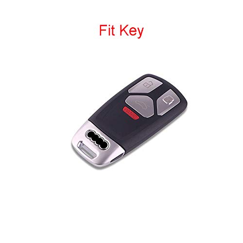  [AUSTRALIA] - Royalfox(TM) Soft Silicone Carbon Fiber Style Smart keyless Remote Key Fob case Cover for Audi A3 A4 A5 A6 A7 Q3 Q5 Q7 C5 C6 B6 B7 B8 TT 80 S6 A6 C6 Keychain (for Audi New Key) for audi new key