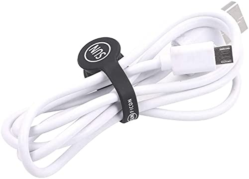  [AUSTRALIA] - SUNFICON Magnetic Cable Clips Cable Organizers Earbuds Cords Clips Bookmark Whiteboard Noticeboard Fridge Magnets USB Cable Managers Keepers Ties Straps for Home Kitchen,Office,School,5 Pack Black
