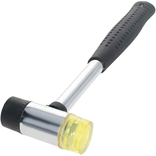  [AUSTRALIA] - Utoolmart Rubber Hammer, 25mm Replaceable Double Head Hammer with 2 Hammer Tip, with Non-Slip Rubber Handle, for Home Improvement, Leather Crafts, Woodworking