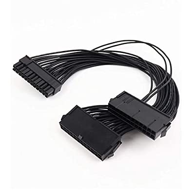  [AUSTRALIA] - Dual PSU Power Supply 24-Pin Extension Cable for ATX Motherboard 24-pin to 24 (20+4) pin 30CM (3pcs) 3pcs