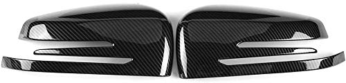 Akozon Rearview Mirror Cover Cap Carbon Fiber Side Mirror Caps Trim Replacement for Mercedes Benz A B C E GLA Class W204 W212, 1 Pair - LeoForward Australia