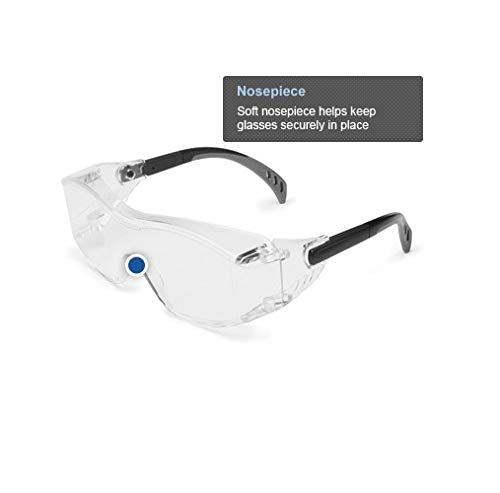  [AUSTRALIA] - Gateway Safety 6980 Cover2 Safety Glasses Protective Eye Wear - Over-The-Glass (OTG), Clear Lens, Black Temple 1 Pair
