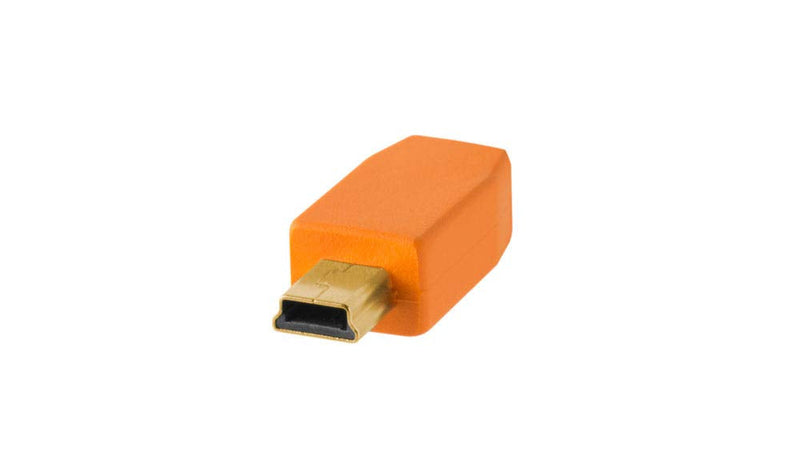  [AUSTRALIA] - Tether Tools TetherPro USB 2.0 to Mini-B 5-Pin Cable, 15' (4.6m), High-Visibility Orange