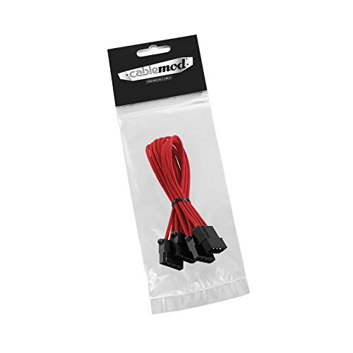 CableMod ModFlex Sleeved Molex to 3 x Molex Adapter (Red, 60cm) Red - LeoForward Australia