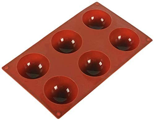  [AUSTRALIA] - 2Pack 6 Holes Silicone Mold For Chocolate, Cake, Jelly, Pudding, Handmade Soap, Round Shape BPA Free Cupcake Baking Pan