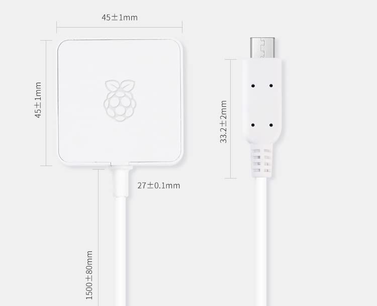  [AUSTRALIA] - Official Raspberry Pi 3 B+/Pi 3 /Pi Zero W /Pi Zero/Pi 1 /Pi 2 Power Supply/Adapter, Support All Micro USB Boards, 5V 2.5A US Plug, White