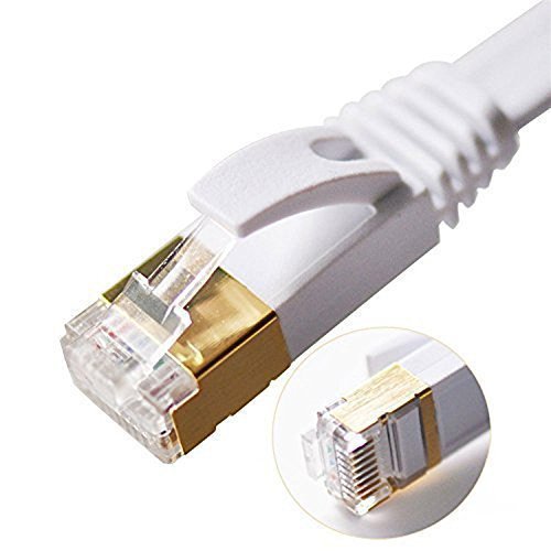 NCElec Weatherproof Flat Cat 6 (Cat6) Ethernet Cable, RJ45 Connector, 32AWG, Up to 1.0 Gbps and 250 MHz (50Ft, Black) - LeoForward Australia