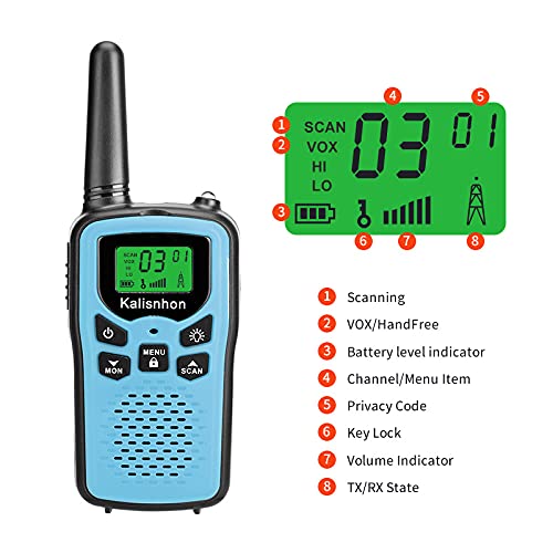  [AUSTRALIA] - Walkie Talkies for Adults,Kalisnhon walkie talkies with 22 FRS Channels，walkie Talkie Long Range with Flashlight VOX LCD Display Two Way radios for Cycling Camping Hiking(2 Pack)