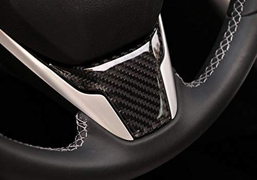  [AUSTRALIA] - iJDMTOY (1 Gloss Black Real Carbon Fiber Steering Wheel Lower Trim Compatible with 2016-up Honda Civic