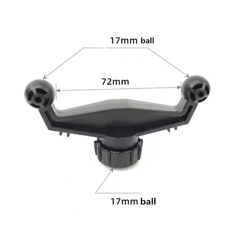  [AUSTRALIA] - ThtRht 2 Pack 17mm Ball Mount Splitter Adapter 1 to 2 Head Joint Extension Connector Base for Dual Socket Stand Arm Bracket Clamp Clip Car Mobile Phone Holder Car Dashboard Phone Tablet Cam