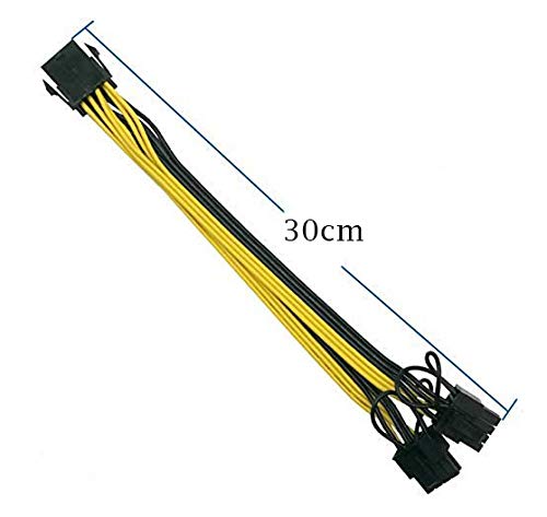 Qaoquda PCI Express Power Cable,8 Pin to Dual PCIe 8 Pin (6+2) Graphics Card PCI Express Power Adapter GPU VGA Y-Splitter Extension Cable Mining Video Card Power Cable (12 inches 2 Pack) - LeoForward Australia