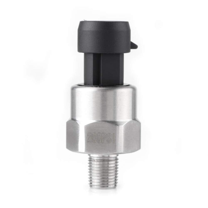  [AUSTRALIA] - Pressure Sensor, DC 5V 1/8" NPT Thread Stainless Steel Water Oil Gas Pressure Sensor Pressure Transducer Transmitter, Suitable for Oil, Fuel, Gas, Water, Air Pressure (200PSI)