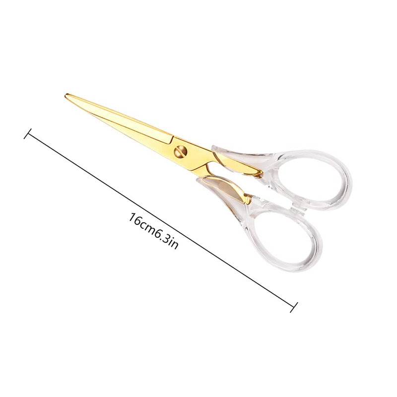  [AUSTRALIA] - Acrylic Scissors,Multipurpose Stylish Scissors, Stainless Steel Scissors with Clear Acrylic Handle, Stationery Paper Cutting Tool for Office, Home, School (Gold)