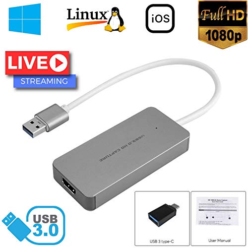  [AUSTRALIA] - YOTOCAP USB 3.0 Capture HDMI Dongle 4K 1080P 60fps HD Video Capture Card Video Game Capture 1080P Live Streaming Converter Recorder Plug and Play for Xbox One PS3 PS4 WII U YT-265U USB 3.0 (PC)